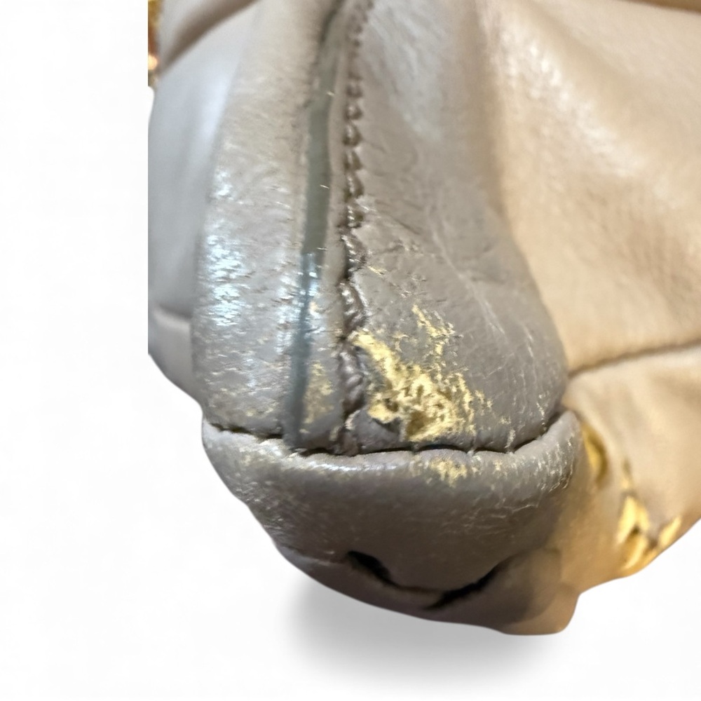 ❌sold❌Salvatore Ferragamo (2000s) Braid Leather Gancio Shoulder Bag – Taupe - Picture 9 of 14